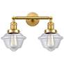 Oxford 17" Wide 2 Light Satin Gold Bath Vanity Light w/ Clear Shade