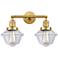 Oxford 17" Wide 2 Light Satin Gold Bath Vanity Light w/ Clear Shade