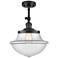 Oxford 17" Wide Matte Black and Clear Glass Ceiling Light