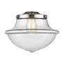 3_Oxford 17" Wide Matte Black and Clear Glass Ceiling Light more views