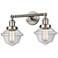 Oxford 17"W 2 Light Brushed Satin Nickel Bath Vanity Light w/ Clear Sh