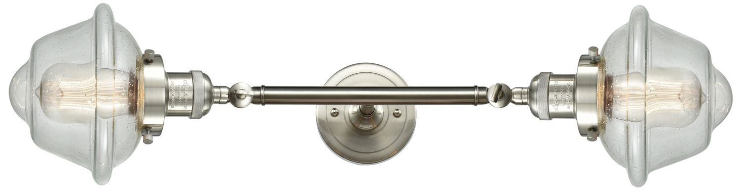Image 4 Oxford 17"W 2 Light Brushed Satin Nickel Bath Vanity Light w/ Seedy Sh more views