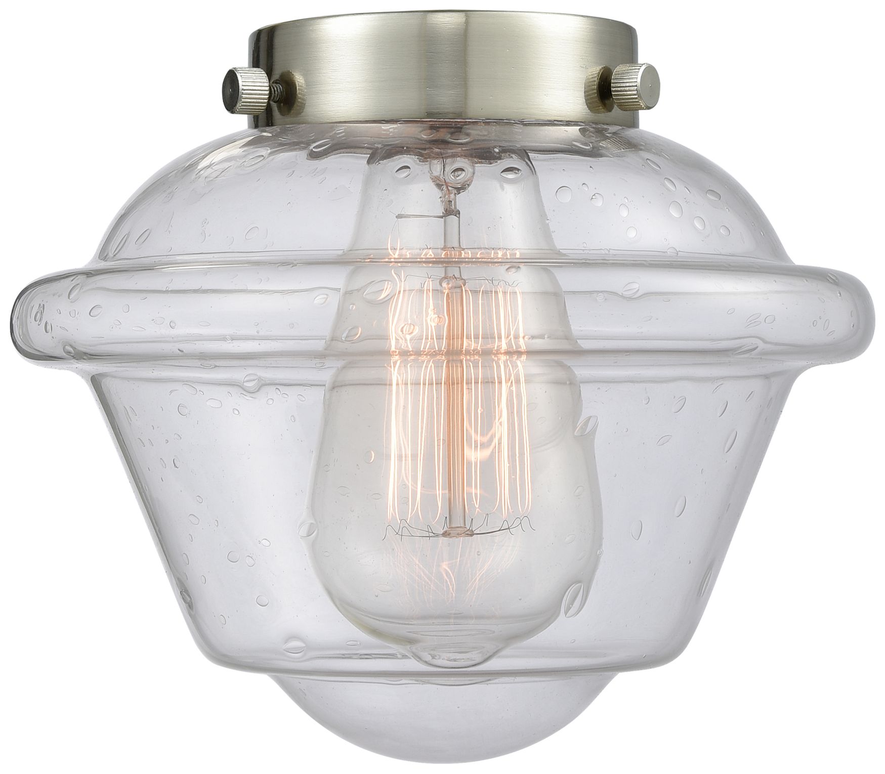 Image 6 Oxford 17"W 2 Light Brushed Satin Nickel Bath Vanity Light w/ Seedy Sh more views