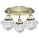 Oxford 18.25" Wide 3 Light Antique Brass Flush Mount With Clear Glass
