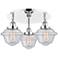 Oxford 18.25"W 3 Light Polished Chrome Flush Mount With Seedy Glass Sh