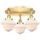 Oxford 18.25"W 3 Light Satin Gold Flush Mount With Matte White Glass S