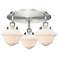Oxford 18.25"W 3 Light Satin Nickel Flush Mount w/ Matte White Glass S