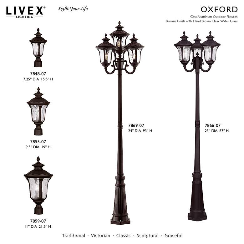 Image 5 Oxford 19-in H Bronze Post Lantern more views