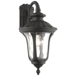 Oxford 19&quot; High Black Downward Lantern Outdoor Wall Light