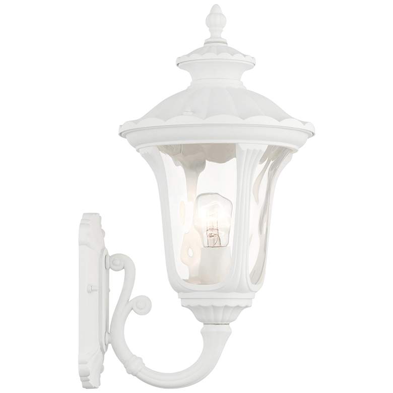 Image 7 Oxford 19 inchH Textured White Upward Lantern Outdoor Wall Light more views