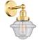 Oxford 2.25" High Satin Gold Sconce With Seedy Shade