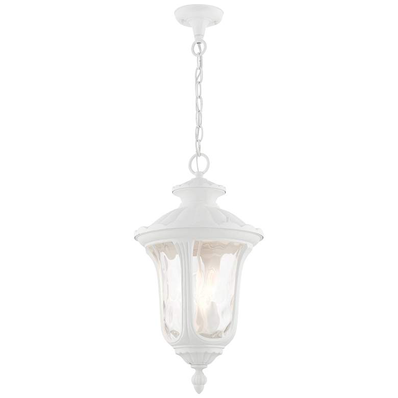Oxford 20 1/2&quot;H Textured White Lantern Outdoor Hanging Light