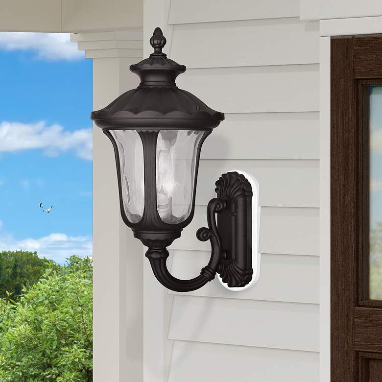 Image 1 Oxford 22" High Bronze 3-Light Outdoor Wall Light
