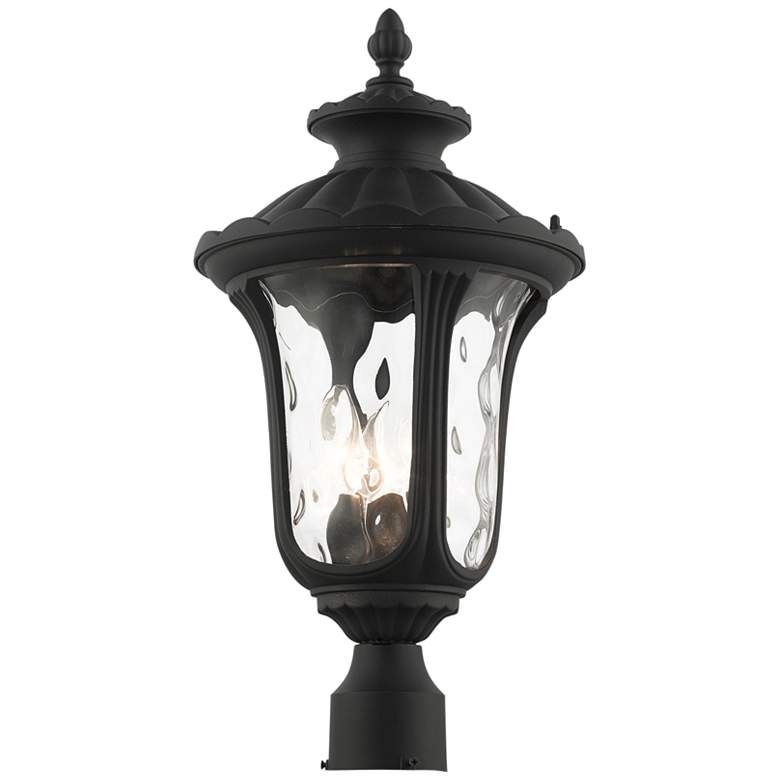 Image 2 Oxford 22 inch High Textured Black Lantern Outdoor Post Light