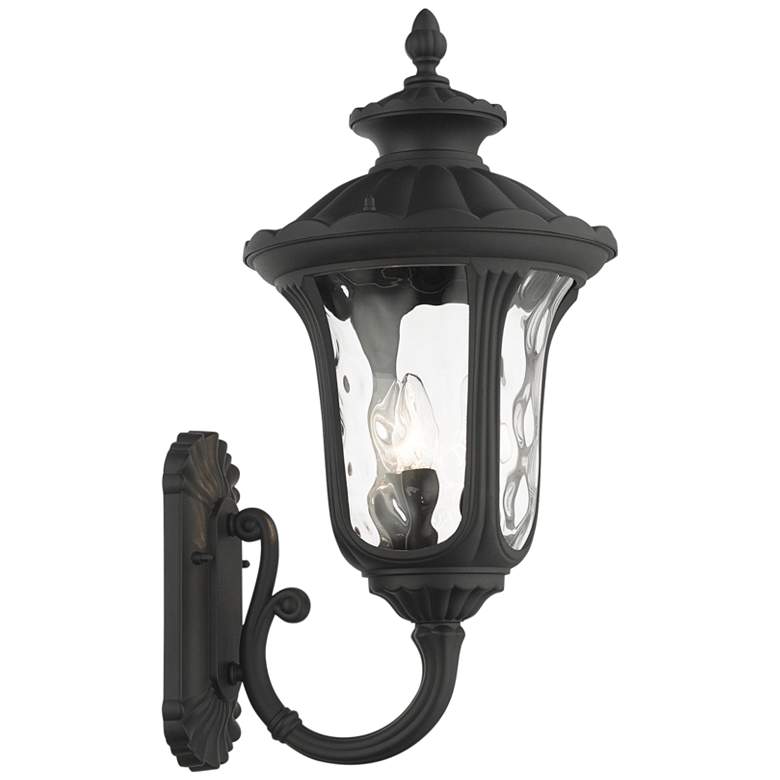 Image 2 Oxford 22 inch High Textured Black Upward Lantern Outdoor Wall Light
