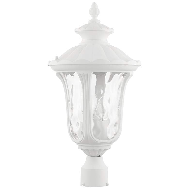 Image 2 Oxford 22 inch High Textured White Lantern Outdoor Post Light