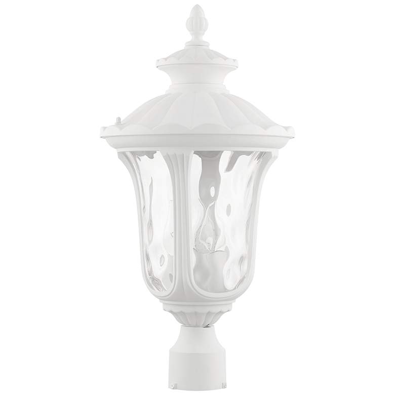 Image 2 Oxford 22" High Textured White Lantern Outdoor Post Light