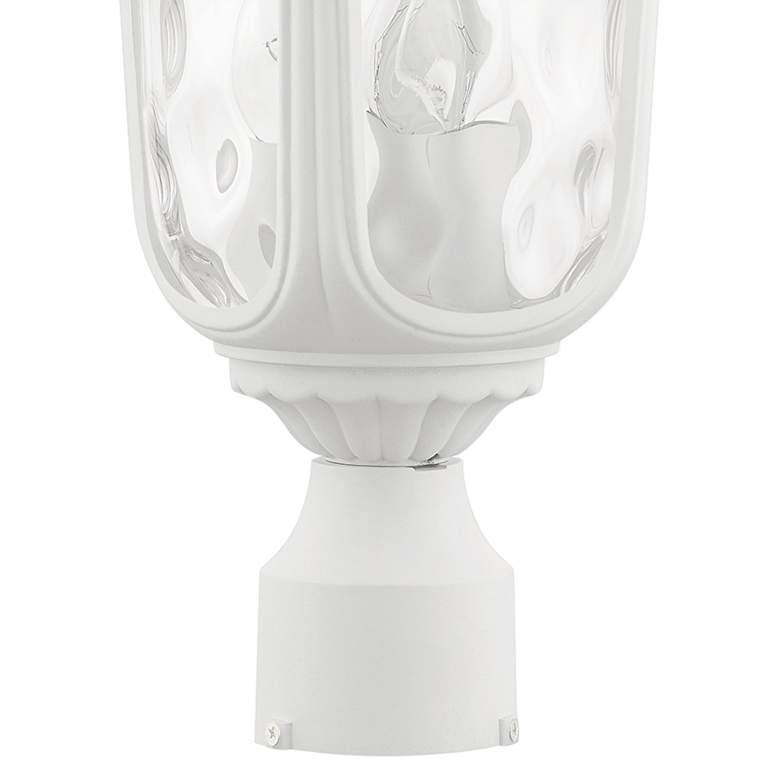 Image 4 Oxford 22" High Textured White Lantern Outdoor Post Light more views