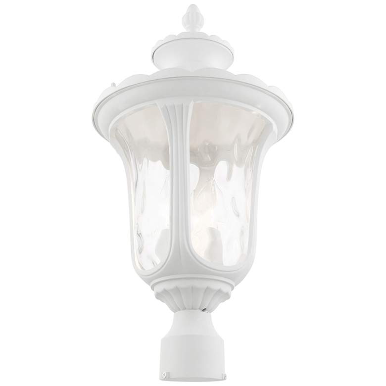 Image 6 Oxford 22 inch High Textured White Lantern Outdoor Post Light more views