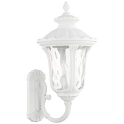 Oxford 22&quot;H Textured White Upward Lantern Outdoor Wall Light