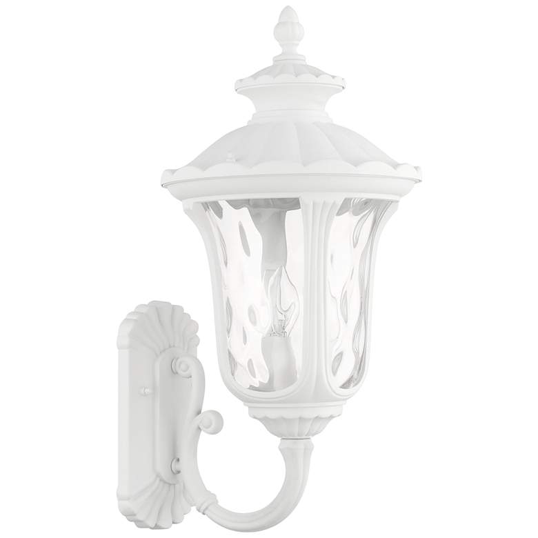 Image 2 Oxford 22 inchH Textured White Upward Lantern Outdoor Wall Light