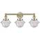 Oxford 24.5" Wide 3 Light Antique Brass Bath Vanity Light With Seedy S
