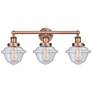 Oxford 24.5" Wide 3 Light Antique Copper Bath Vanity Light With Seedy 