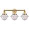 Oxford 24.5" Wide 3 Light Brushed Brass Bath Vanity Light With Seedy S