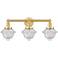 Oxford 24.5" Wide 3 Light Satin Gold Bath Vanity Light With Seedy Shad