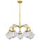 Oxford 24.5"W 5 Light Satin Gold Stem Hung Chandelier w/ Clear Glass S