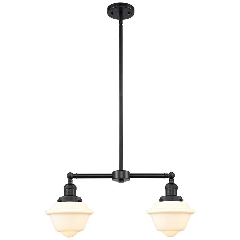 Image 1 Oxford 24" Wide 2 Light Matte Black Island Light w/ Matte White Shade
