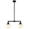 Oxford 24" Wide 2 Light Matte Black Island Light w/ Matte White Shade