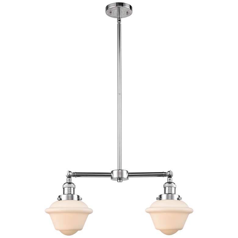 Image 1 Oxford 24" Wide 2 Light Polished Chrome Island Light w/ Matte White Sh