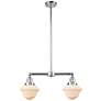 Oxford 24" Wide 2 Light Polished Chrome Island Light w/ Matte White Sh