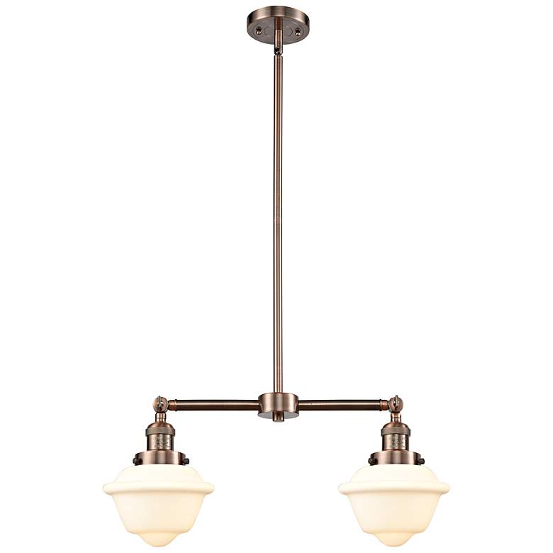 Image 1 Oxford 24" Wide Antique Copper 2-Light Island Pendant
