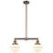Oxford 24" Wide Antique Copper 2-Light Island Pendant