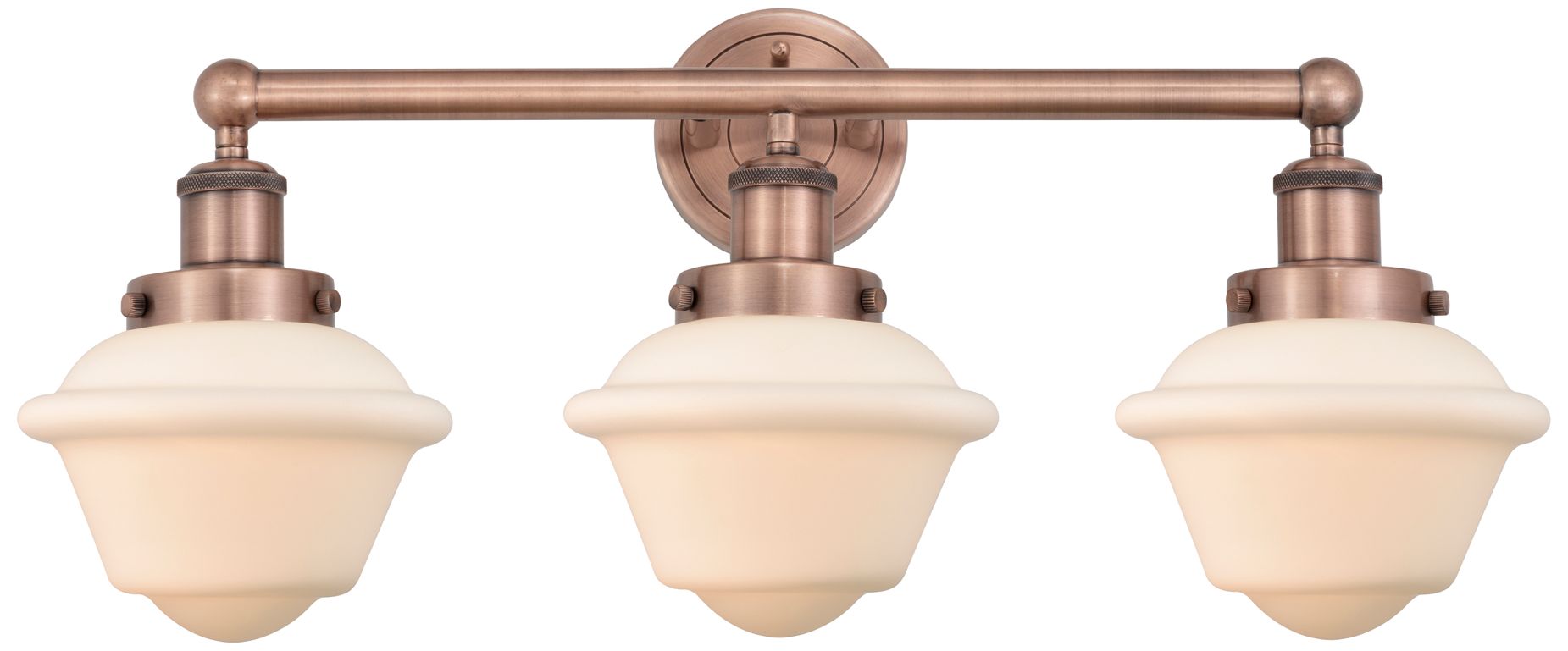 Oxford 25 1/4"W Antique Copper and White 3-Light Bath Light