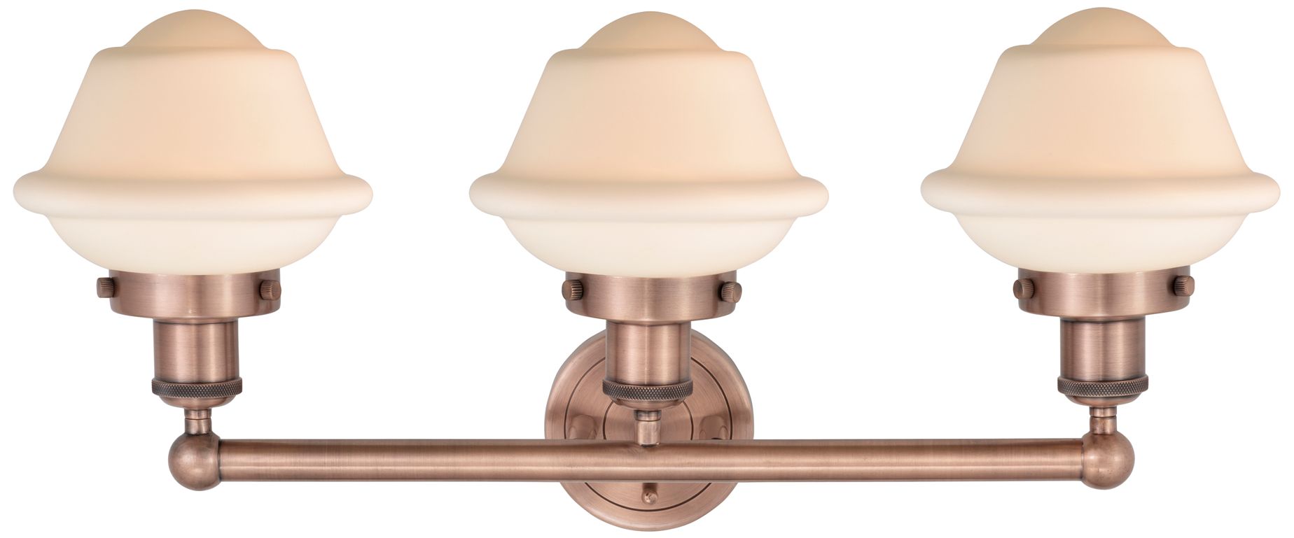 Image 2 Oxford 25 1/4"W Antique Copper and White 3-Light Bath Light more views