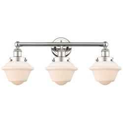 Oxford 25 1/4"W Polished Nickel 3-Light Bath Light w/ White