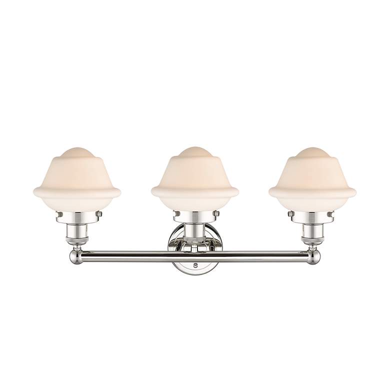 Image 2 Oxford 25 1/4"W Polished Nickel 3-Light Bath Light w/ White more views