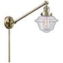 Oxford 25" High Antique Brass Swing Arm w/ Seedy Shade
