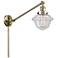 Oxford 25" High Antique Brass Swing Arm w/ Seedy Shade