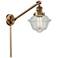 Oxford 25" High Brushed Brass Swing Arm w/ Seedy Shade