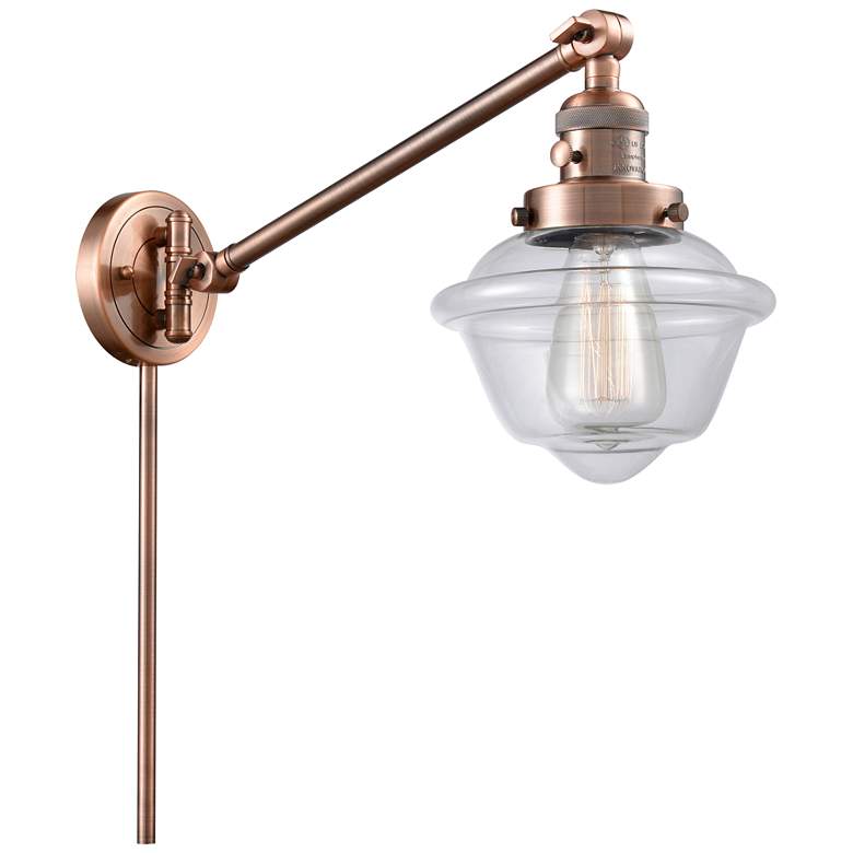 Image 1 Oxford 25" High Copper Swing Arm w/ Clear Shade