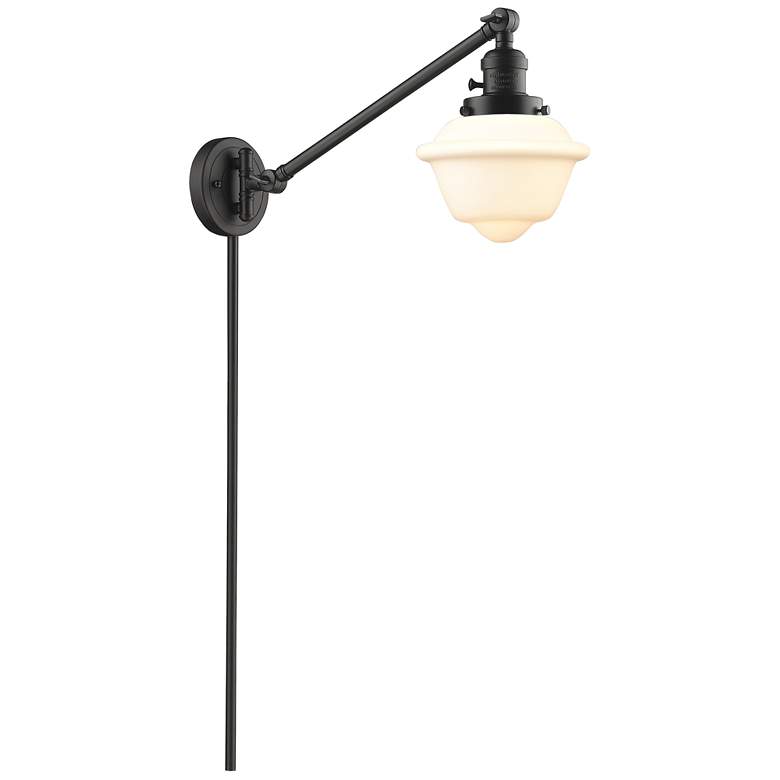 Image 1 Oxford 25" High Oil Rubbed Bronze Swing Arm w/ Matte White Shade