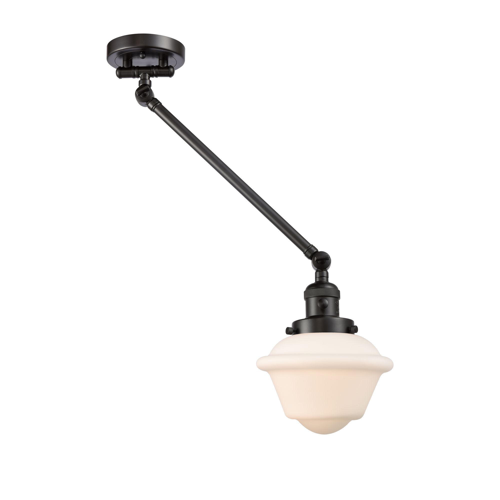 Image 2 Oxford 25" High Oil Rubbed Bronze Swing Arm w/ Matte White Shade more views