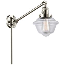 Oxford 25" High Polished Nickel Swing Arm w/ Clear Shade