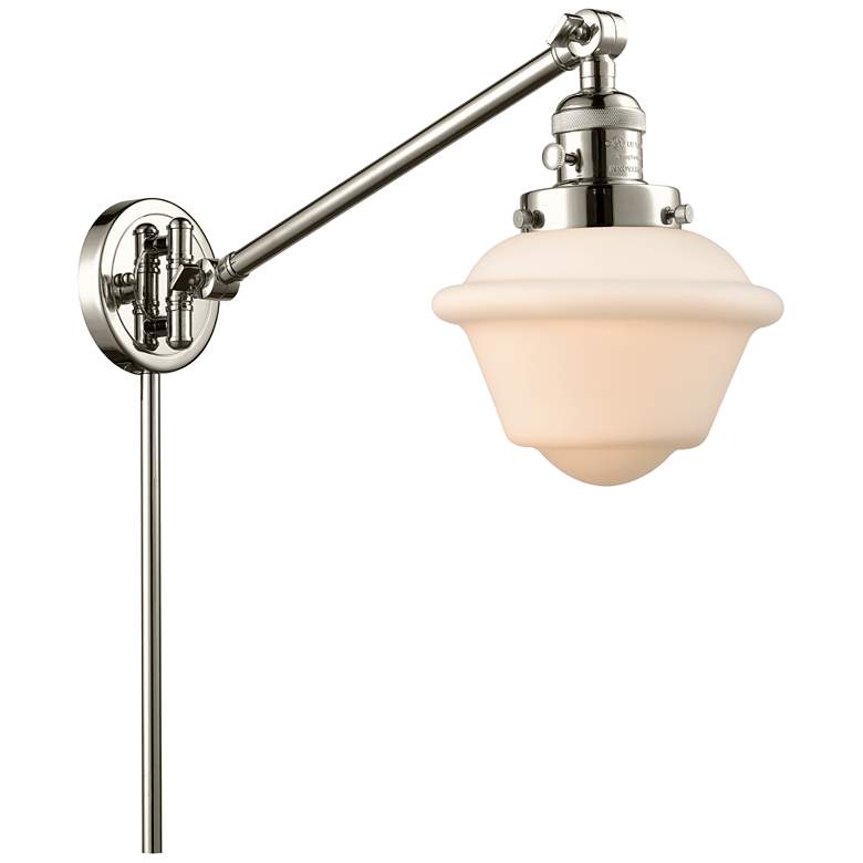 Image 1 Oxford 25" High Polished Nickel Swing Arm w/ Matte White Shade