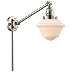 Oxford 25" High Polished Nickel Swing Arm w/ Matte White Shade