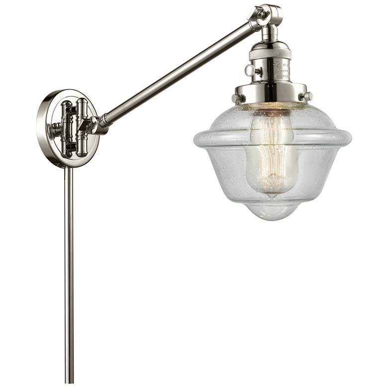 Image 1 Oxford 25" High Polished Nickel Swing Arm w/ Seedy Shade
